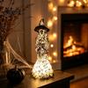 Halloween Night Light Skeleton Witch Resin Figurine, LED Up Gothic Statue, Spooky Decor for Bedroom Dark Fantasy Ornament Desk, Shelf, Mantel