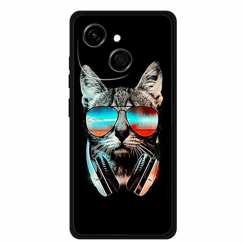 For Tecno Spark 40C Case Soft Black TPU Silicone Back Shockproof Cover for Tecno Spark40C 40 C Case Pop 10 Pro Butterfly Funda