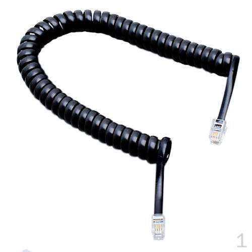 5.7ft Black Telephone Extension Coil Cable Cord Connecting 2M