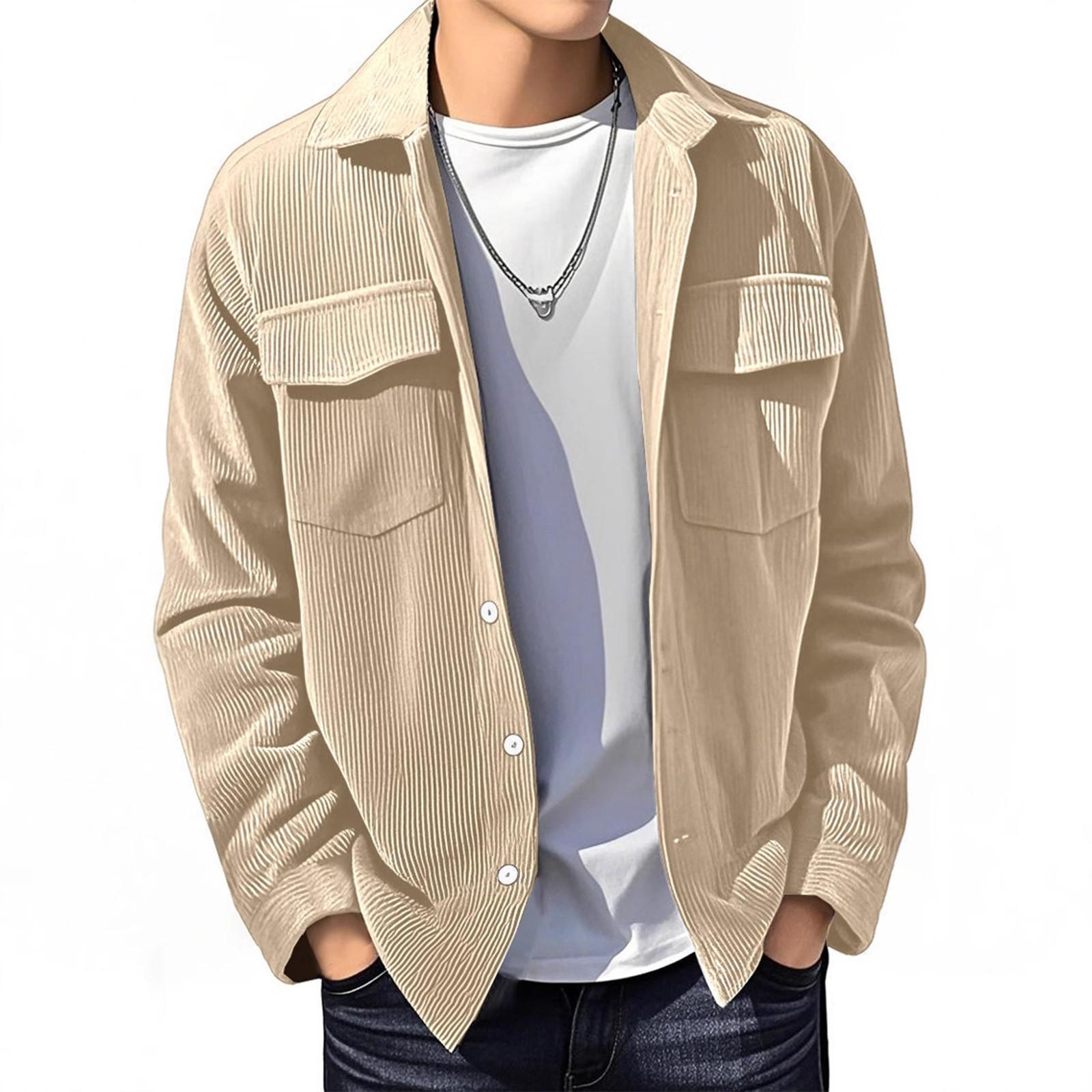 Модный кардиган на пуговицах с длинным рукавом повседневная мужская куртка L бежевый 2168₽