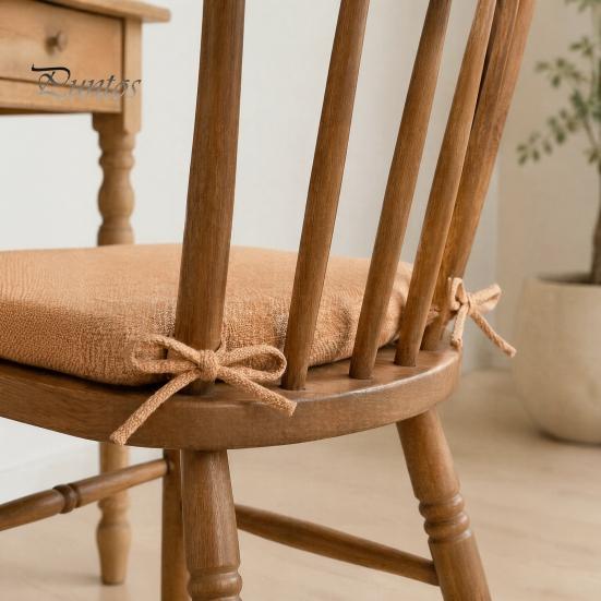 Natural Texture Seat Cushion Office Chair with Ties, Ultra Soft Square Cushion, 15.75"x15.75" for Breathable Washable Pad Dining Chair, Home