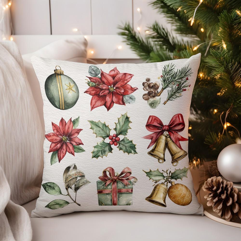 

Домашний декор Лиса с елкой Декоративная наволочка с рисунком Подушка Подходит для дивана Спальни Автомобиля Наволочка 16x16Inch