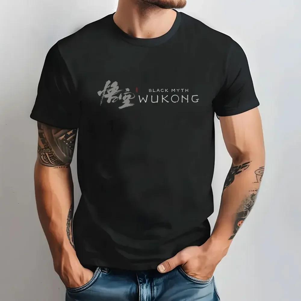 Black Myth Wukong Sun Wukong T-shirt Monkey King Gamer Print Tops Gift for Him Video Game Men Clothing Cotton Tee Graphic Shirts