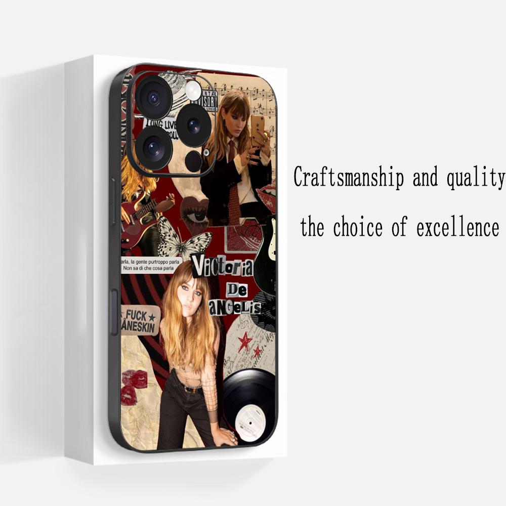 

Maneskin cool band pattern design Phone Case For iPhone 16 16e 15 14 13 12 11 Plus Mini Pro Max Soft black Shockproof Cover iPhone 16