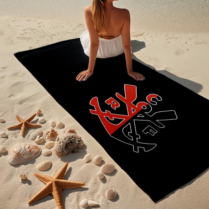FLAMENGO Shield Emblem Beach Towel, Quick-drying, Easy to Care for, Use for Both Fitness and Beach Vacations,Sports Essential Fan Gift