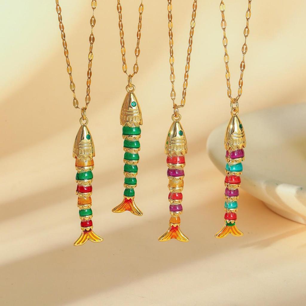 Boho rybí náhrdelník: Prázdninový styl, Lehký luxus klíční kosti, Doprava zdarma