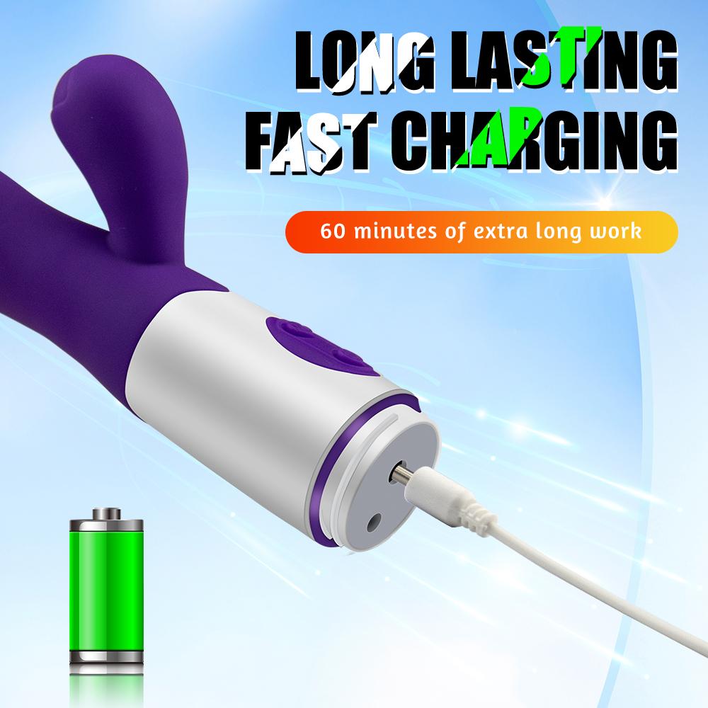 G Spot Dildo Rabbit Vibrator Clitoral Stimulation Dual Vibration Vaginal Massage Adult Female Quick Orgasm Masturbation Sex Toys