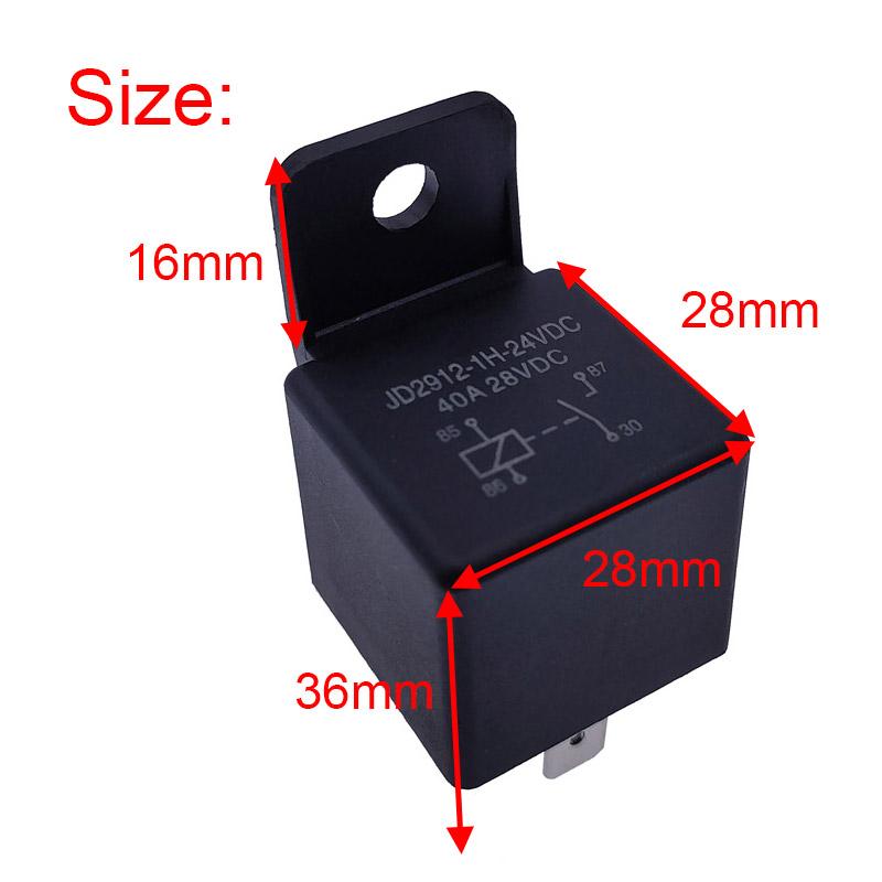 JD2912 4Pin 5Pin 40A Auto Car Relay DC 12V 24V 36V 48V 72V with Mounting Hole Coil Power 1.8W Automobile Control Device Relays 5