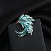 Chinese-style Retro Enamel Brooch with Gradient Diamonds and Elegant Phoenix Feather Brooch
