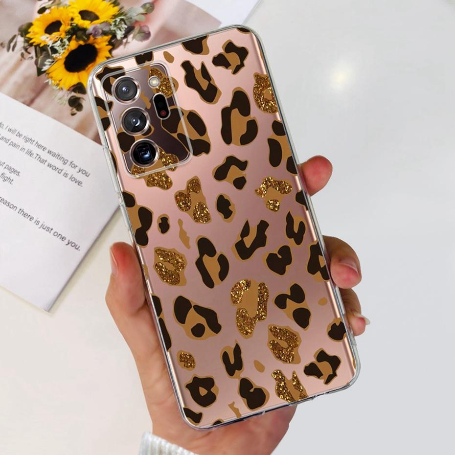 Case For Samsung Galaxy Note 20 Ultra 5G Note20 Cute Flower Cat Painted Soft Silicone TPU Cover For Samsung Note 20 20Ultra