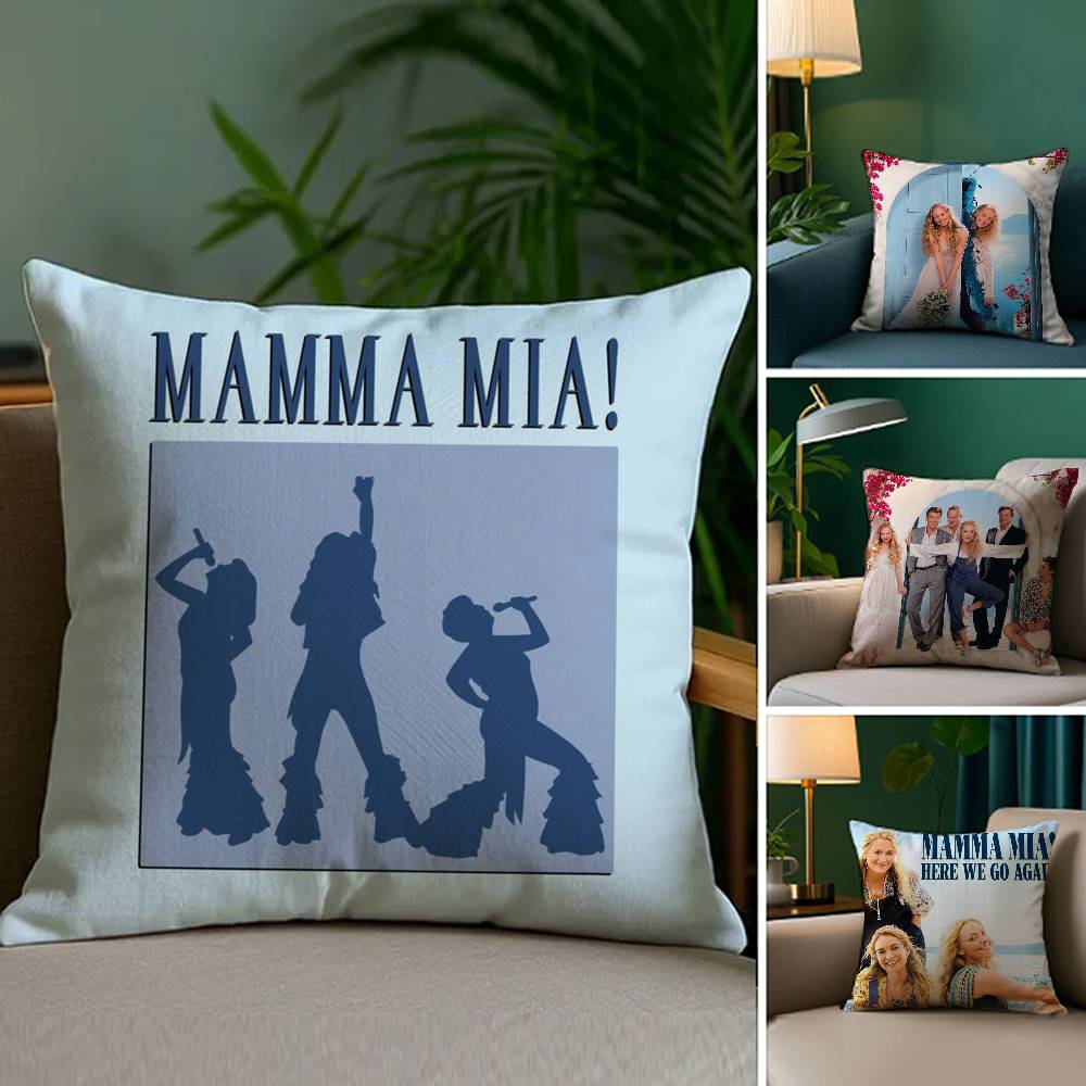 Povlak na polštář z filmu Pohovka Obývací pokoj Ložnice Oboustranný tisk M-Mamma Mia Čtvercový polštář Polštář na zdřímnutí
