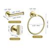 Stainless Steel Bathroom Hardware Fittings Set of Four Gold 24-inch Wall-mounted