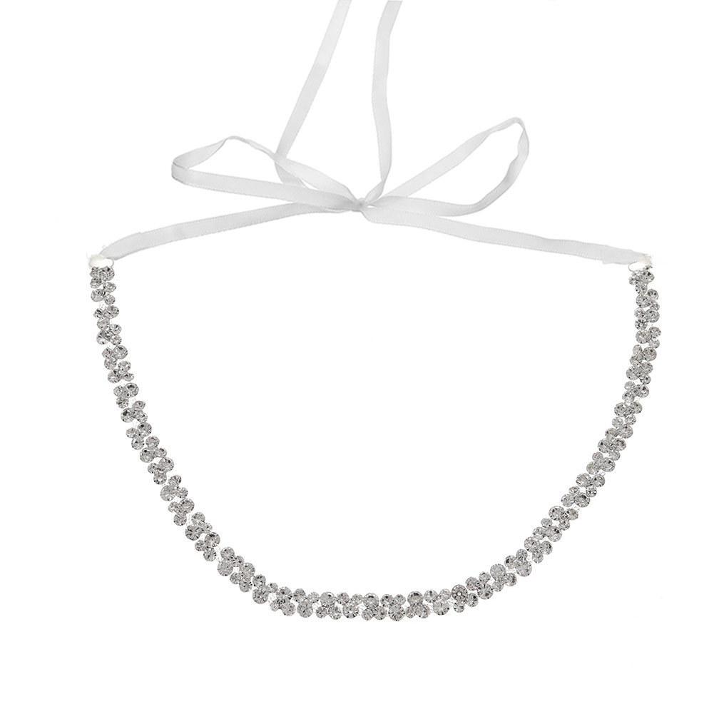 Elegant Silver Rhinestone Wedding Belt – Versatile High-End Dress Accessory for Fashion Shows and Performances