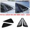 2 Pcs Black Carbon Window Shutter Louvers Scoop Side Air Vent Cover Trim Exterior Accessories For LEXUS NX 200 300H 2015 - 2018