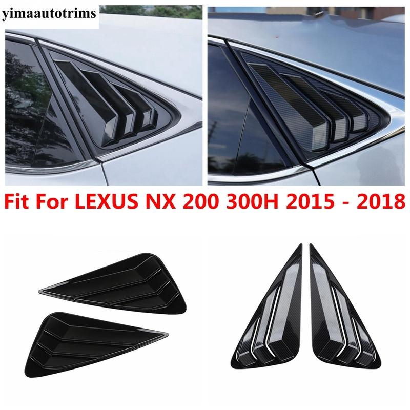 2 Pcs Black Carbon Window Shutter Louvers Scoop Side Air Vent Cover Trim Exterior Accessories For LEXUS NX 200 300H 2015 - 2018