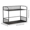 Mug Organizer, 2Tier Metal Holder, Kitchen Countertop Storage Rack Black 2Layer 40x20x35cm