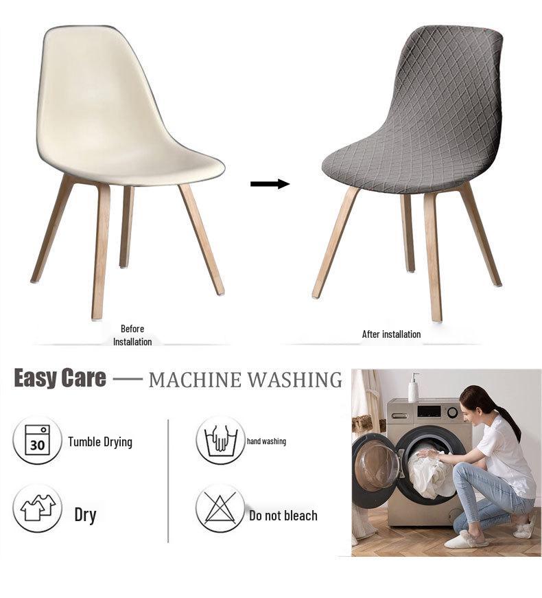 Wasserdichte Diamond-Jacquard-Esszimmerstuhlhusse für Eames und Shell Chairs