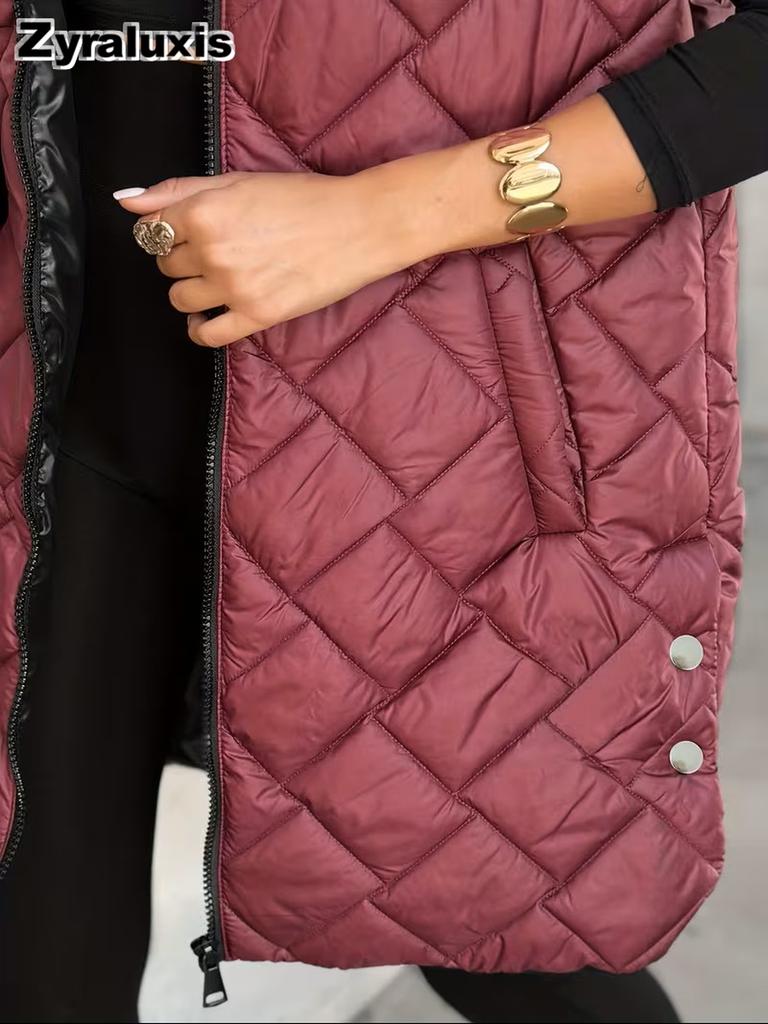 Damen Langarm Baumwollweste mit Kapuzen-Cardigan für Herbst Winter Tägliche Kleidung