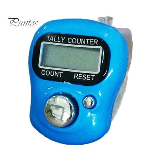Kompakter Fingerzähler LED-Ring Schnelle Reaktion Einstellbares LCD-Display Kreis Einfache Bedienung Haushaltsbedarf Mit himmelblaue