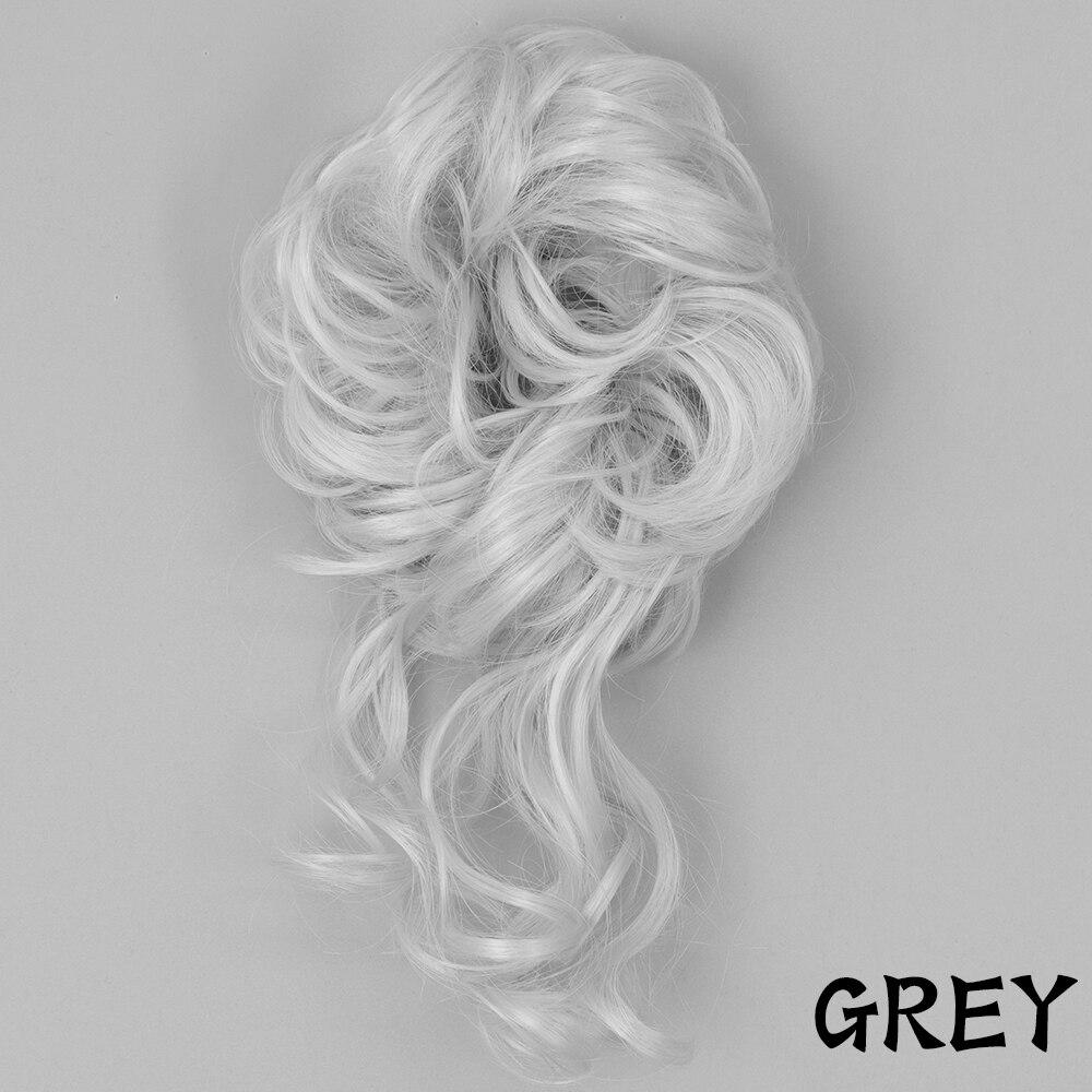 MERISIHAIR Damen-Haarknoten aus Kunstfaser, unordentlicher Chignon, lockiges Haar, elastischer unordentlicher Chignon für Damen, Haarteile, Schwarz, Braun