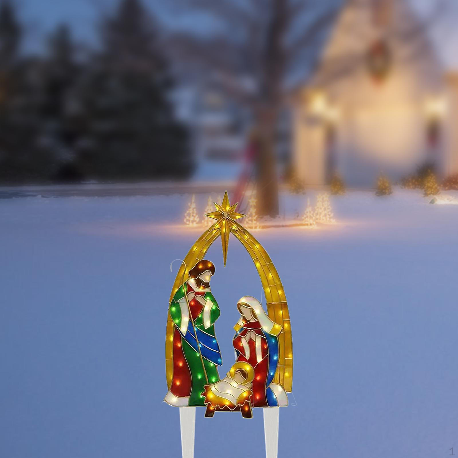 Рождественское украшение в виде вертепа Святого Семейства с легким легким рождественским — фото 8