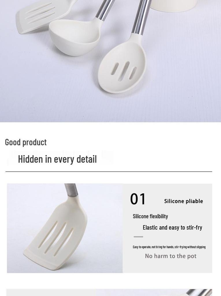 33-Piece High-Temp Resistant Silicone Utensil Set with Non-Stick Spatula & Stainless Steel Cutlery
