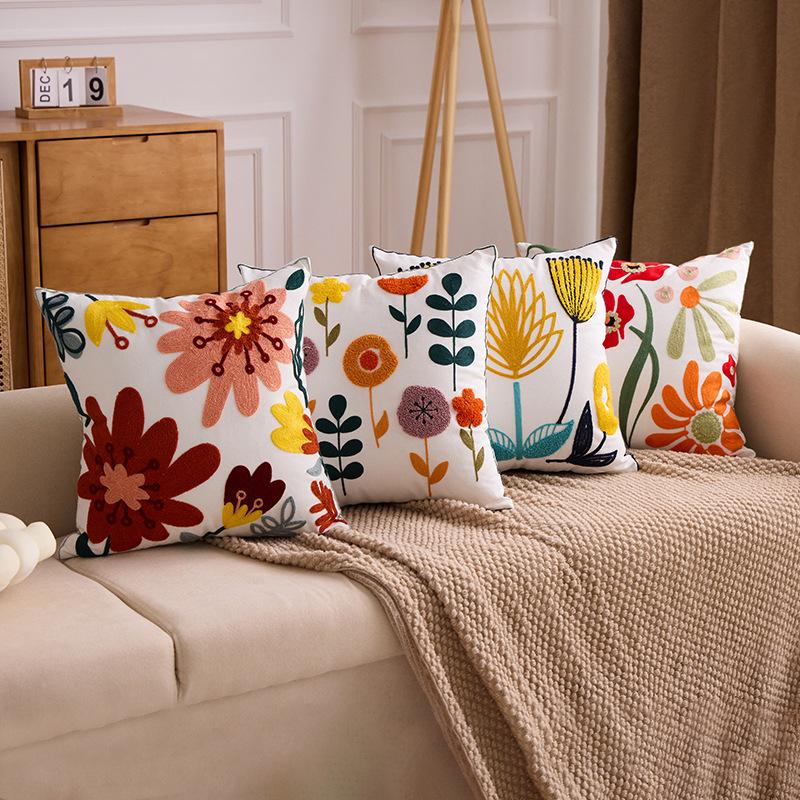 Embroidered Towel Cushion Pillow, Dropshipping, Ins-style Sofa Pillow, Home Bedside Cushion