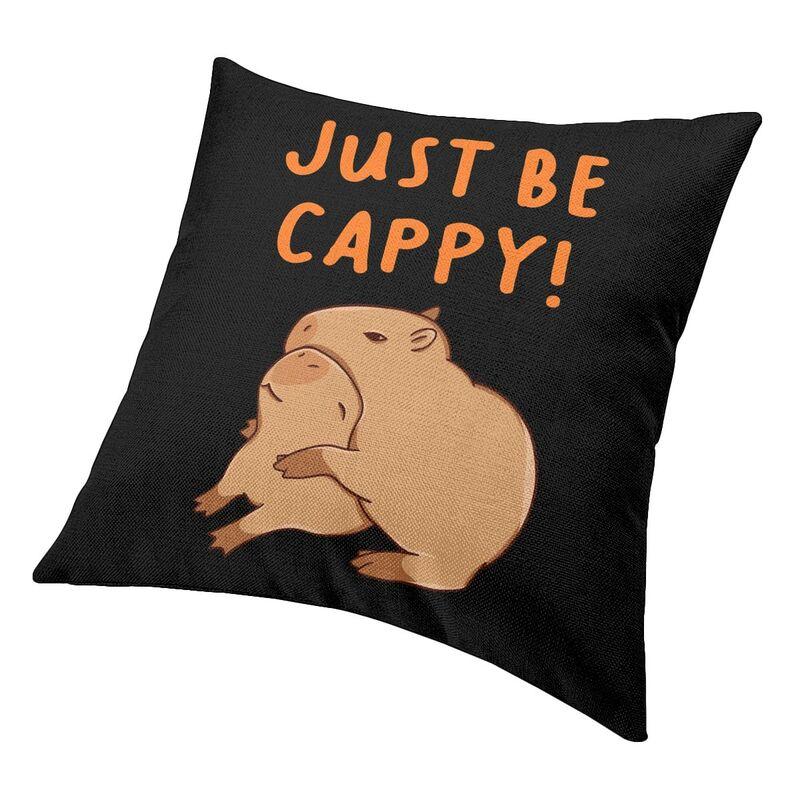 Personalized Just Be Cappy And Hug A Capybara Square Throw Pillow Case Home Decor 3D Two Side Printed Cushion Cover For Sofa