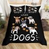 Kids Cartoon Dogs Duvet Cover Set King Size Corgi Pug Pattern Comforter Cover For Boys Girls Adult Bedroom Decor,Cute Puppy Pet