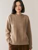 Women's Cashmere Knit Base Layer: Autumn & Winter Solid Color Round Neck, Long Sleeve, Versatile & Comfortable