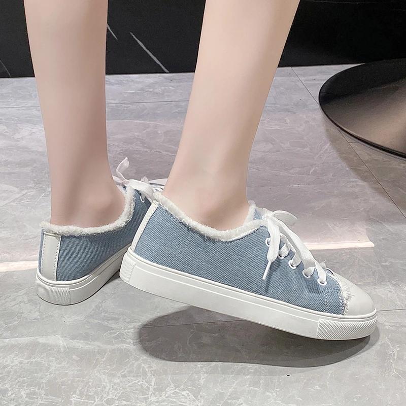 Moda Tenis Damski 2025 Moda Duży Rozmiar Damskie Buty Pojedyncze Wiosna Płaskie Jednolite Kolor Miękka Podeszwa Antypoślizgowe Płócienne Buty Casualowe Trampki