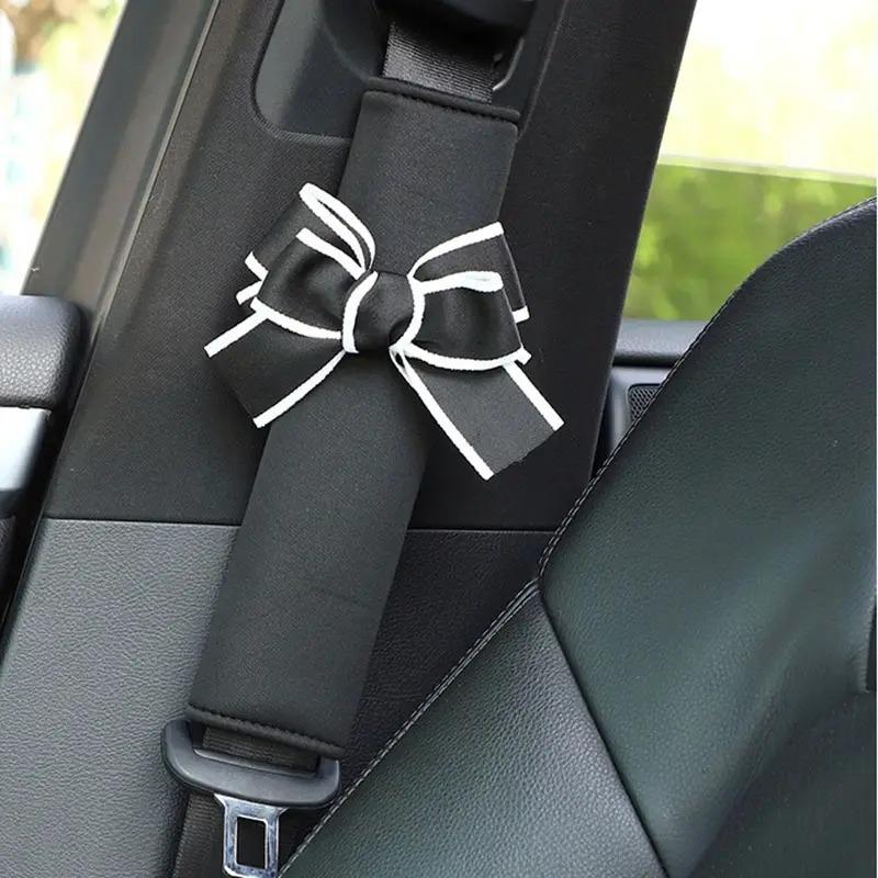 2pcs Seat Belt Covers Car Shoulder Pad Seat Belt Car Accessories for Adults Youth Kids Interior Princess Bow Decor Car