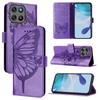 For Motorola Moto G67 Power 5G Wallet Case with Wrist Strap Butterfly Imprint Leather Phone Cover