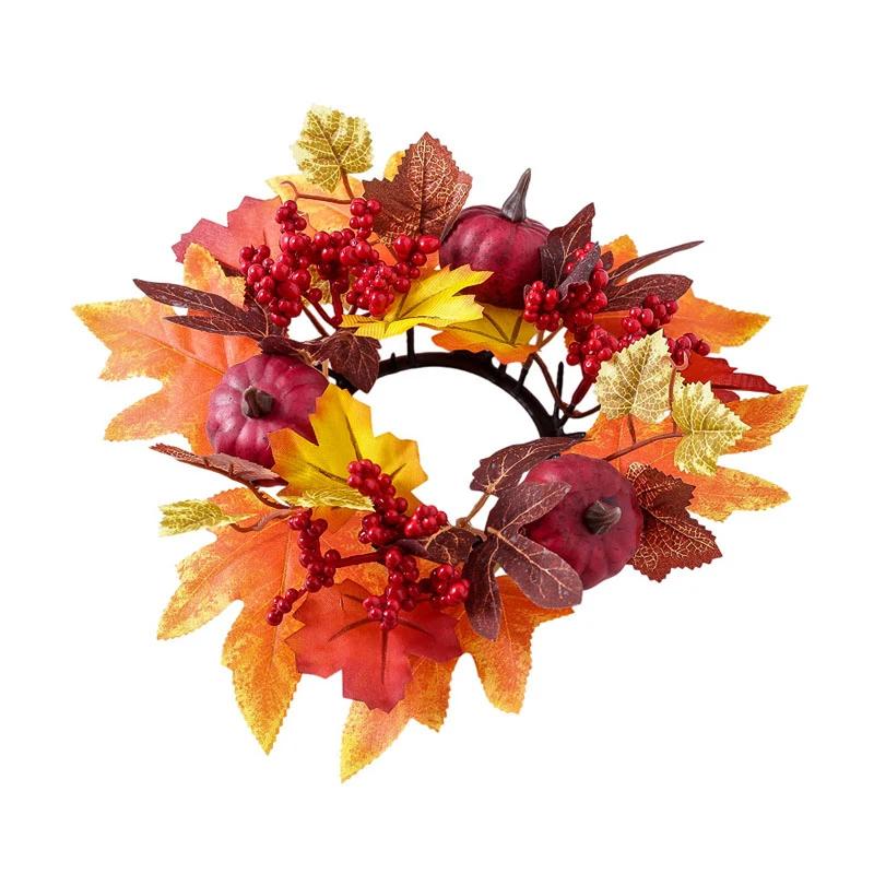 Pumpkin Berry Harvest Wreath Exquisite Workmanship Autumn Floral Wreath Maple Wreath Thanksgiving Day Dining Autumn Decoration