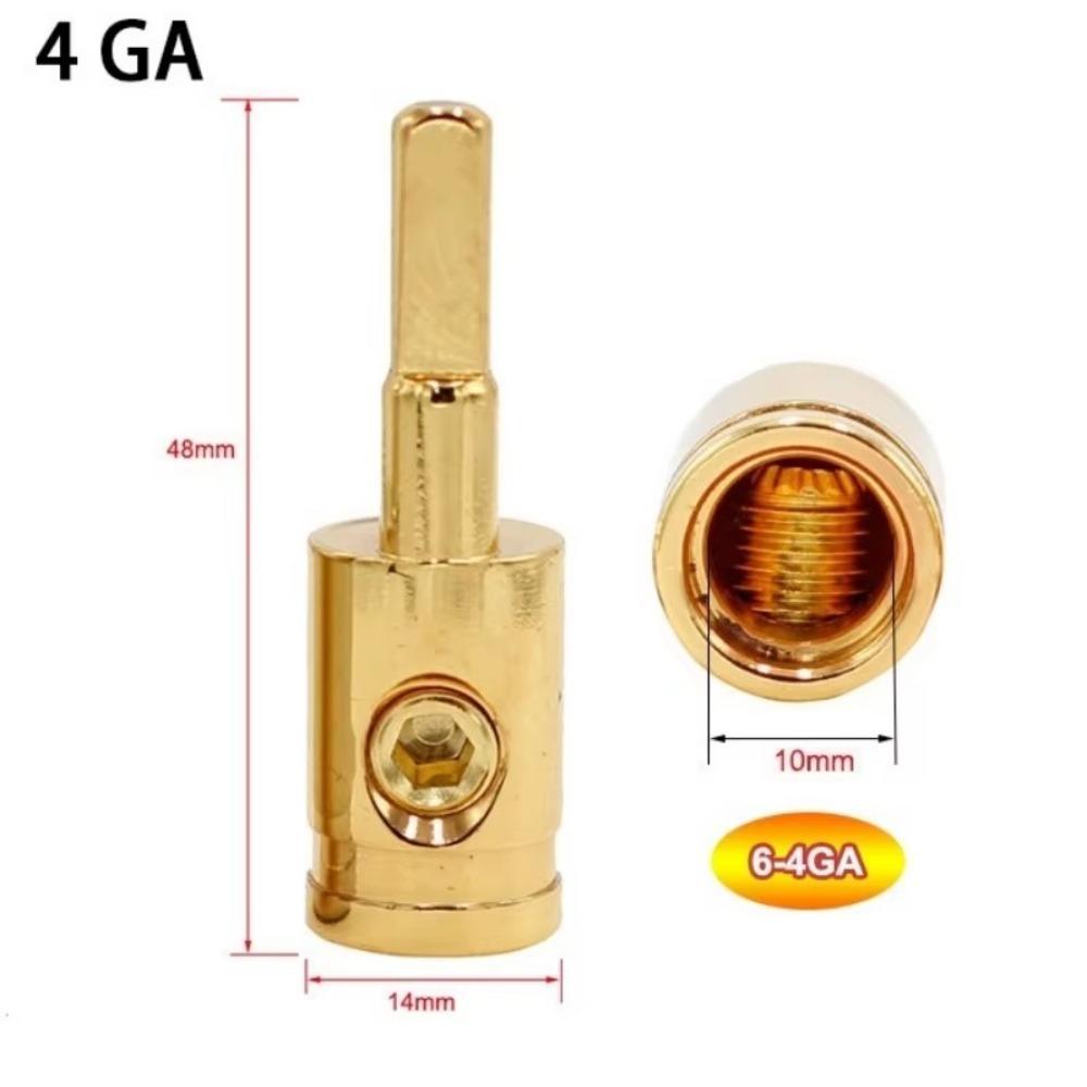 Gold Silver Car Audio Connector Pure Copper Audio Amp Input Adapter New Car Speaker Wire Terminal