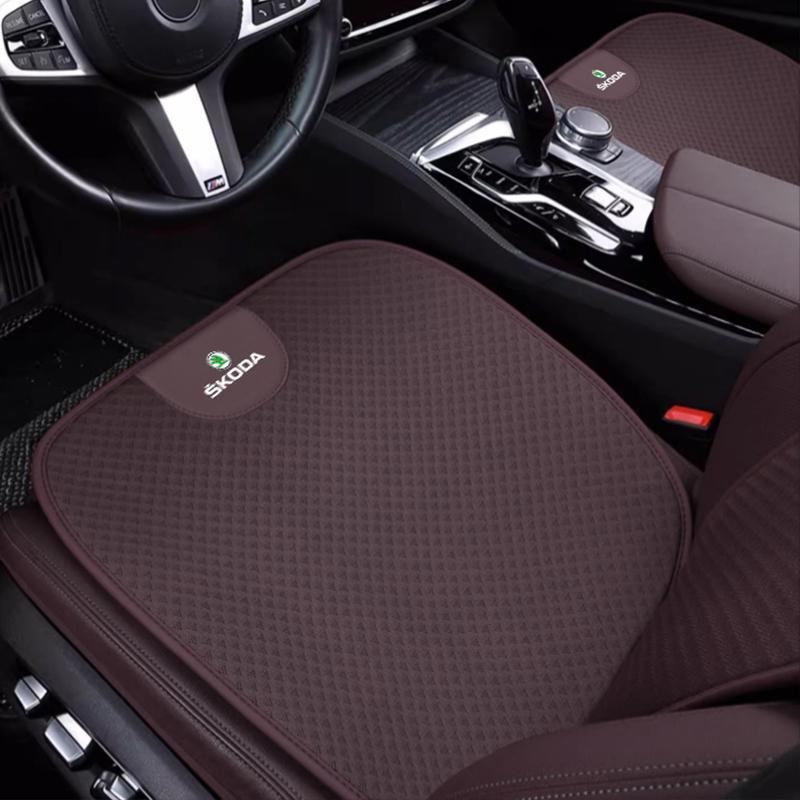 BATZ9 Car Seat Cushion Ice Silk Breathable Protector Cover Pad For Skoda Octavia Superb Rapid Kodiaq Karoq Fabia Kamiq Enyaq RS Scala
