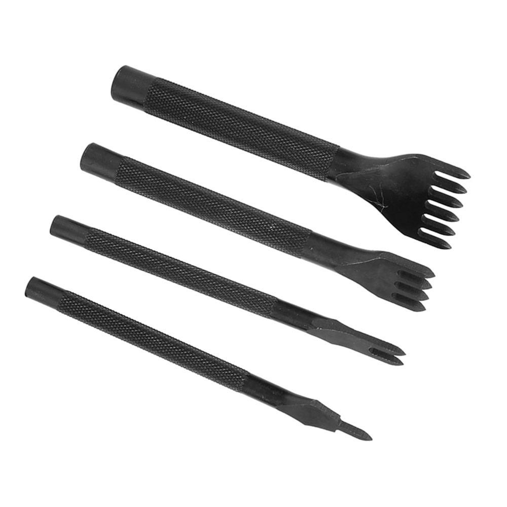 4pcs 1/2/4/6 Prong Diamond Chisel Set Steel Leather Stitching Punch  For Handbag Wallets