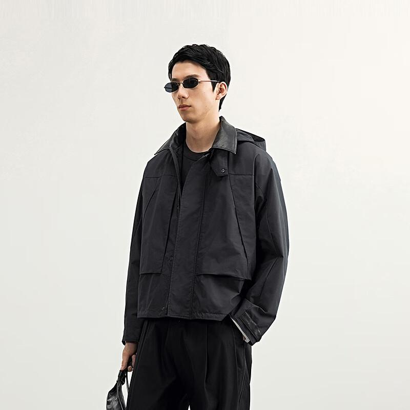 CROQUIS Men's 2025 Spring Short Hooded Work Jacket 9P1610930