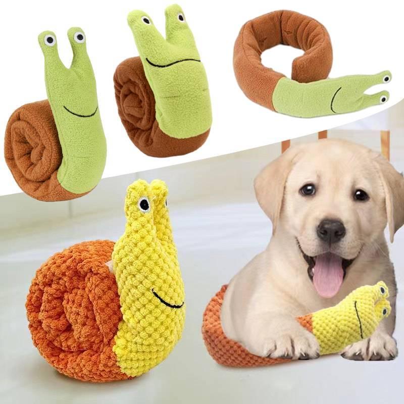 Interactive Dog Sniffing Toy For Boredom Relief Plush Snail Toy With Sound Durable And Teeth Grinding Pet Training Tool