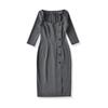 2026 Summer Women's Square Neck Mid-Sleeve Bodycon Dress