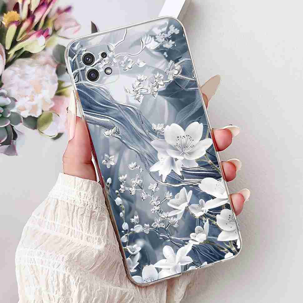 For Samsung Galaxy A22 5G Case SM-A226B Fashion Flower Bear Soft Silicone Cover For Samsung A22 A22 SM-A226BRN 6.6" Phone Casing