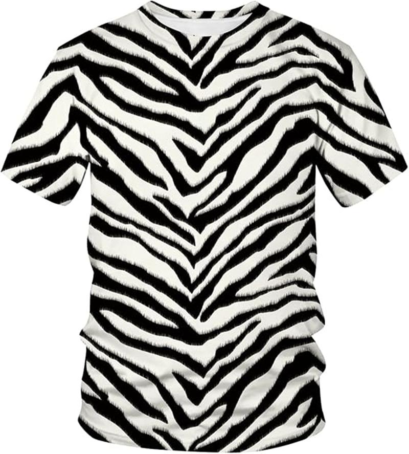 Maglietta Sportiva Uomo Fantasia Zebrata Stampa 3D Asciugatura Rapida Traspirante Estate Streetwear Moda Casual Vestibilità aderente Top a Maniche Corte Fitness