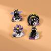 Original Enamel Alloy Brooch Cartoon Black Cat Magician Animal Lapel Pin for Backpack Clothes Decoration Cute Badge Accessory