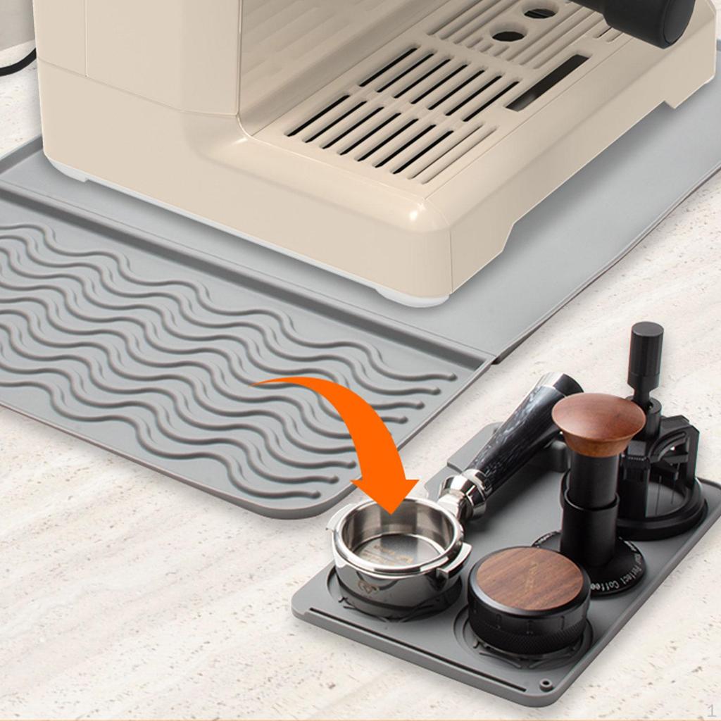 Silicone Coffee Mats with Tamper Pad Bar Accessories Dish Mat for Cafe Kitchen Countertop