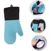 Silikon-Ofenhandschuhe zur Hitzedämmung, geeignet zum Kochen, Backen und Grillen, verlängertes Modell, BPA-frei, leicht zu reinigen, flexib