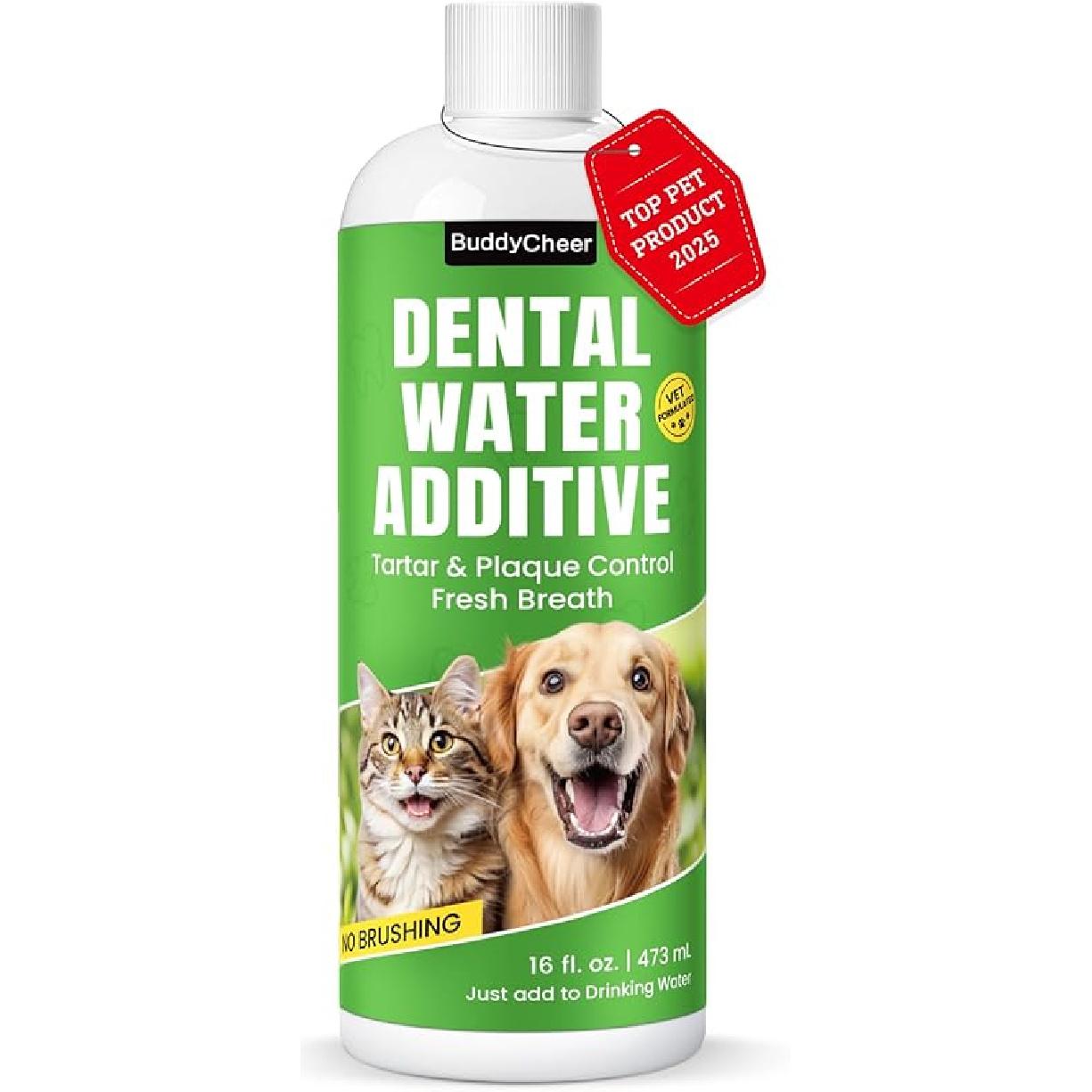 Dog Teeth Cleaning Powder, Dog Dental Powder and Cats Breath Freshener, Plaque Off Pet Tooth Cleaning lab co, Bad Breath & Tartar Remover for Dogs, 16 fl oz