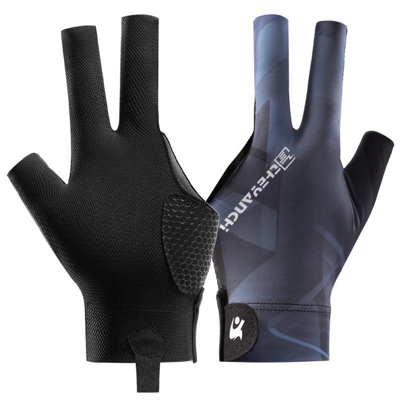 

Open Finger Billiard Pool Gloves Adjustable Sticker Polyester Snooker Pool Gloves Portable Lightweight Reusable Amateur Training