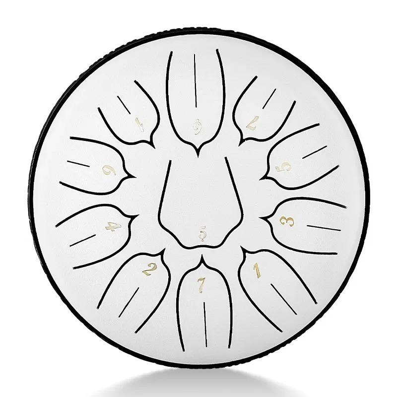 6 Inch 11 Notes Steel Tongue Drums Professional Percussion Rare Musical Instrument Drums Mandolin Meditation Accessories