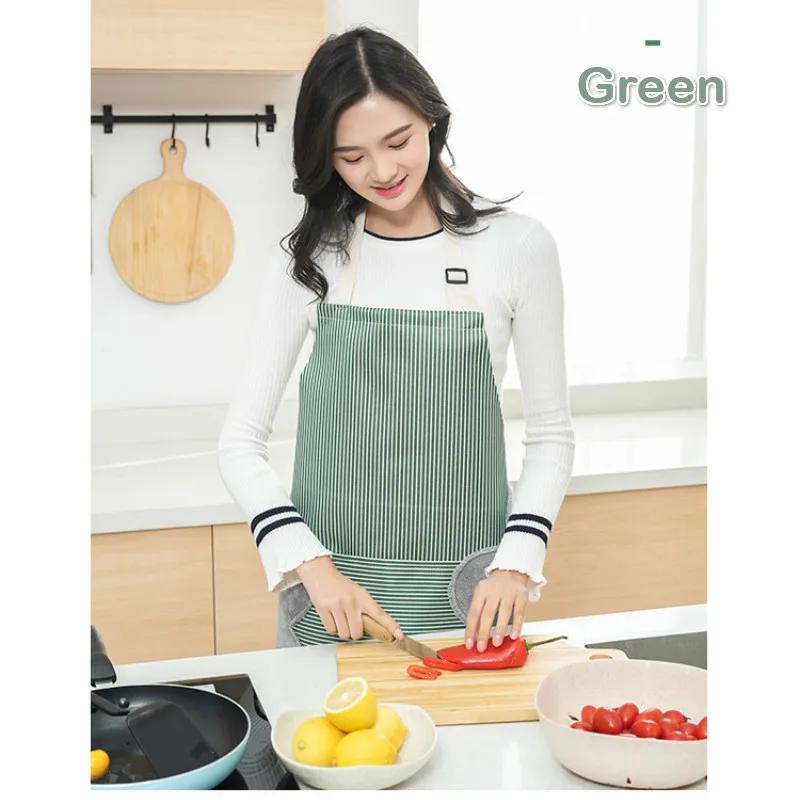 Towel Apron Adult Household Overalls with Hand Towels Oil-proof and Waterproof Kitchen Thickened Apron