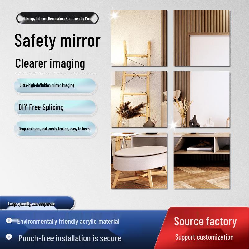 Acrylic 3D Wall Mirror Sticker for Bathroom & Bedroom - Self-Adhesive Full-Length Décor